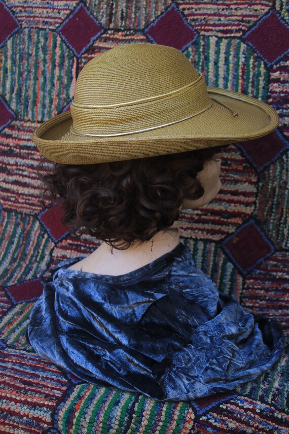 Vintage Gold Brown Straw Hat - image 7
