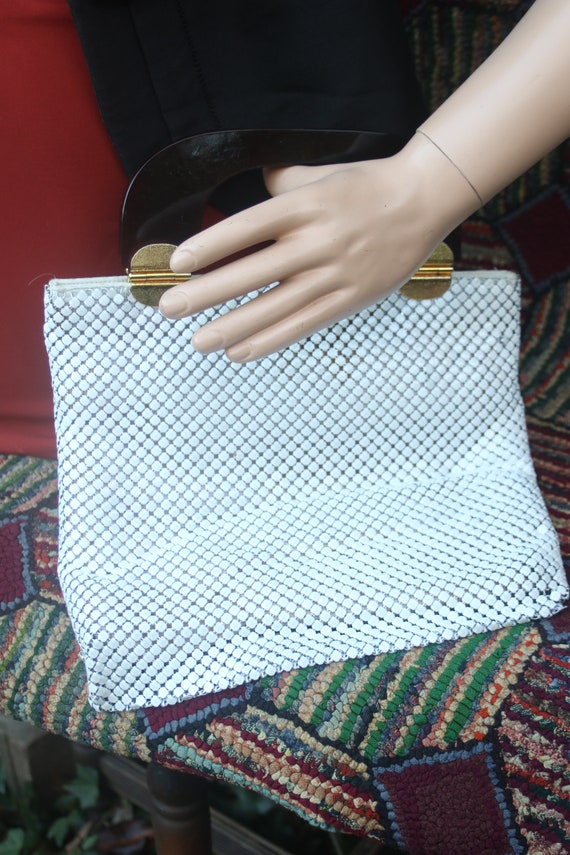Vintage White Mesh Handbag by La Regale
