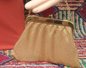 Vintage Gold Whiting and Davis Handbag