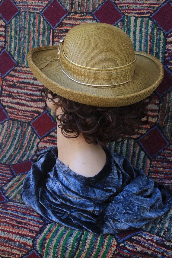 Vintage Gold Brown Straw Hat - image 5