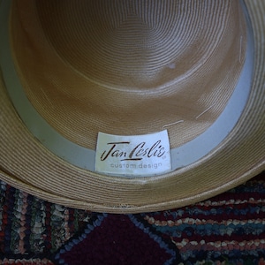 Vintage Straw Hat with Flower Trim image 8