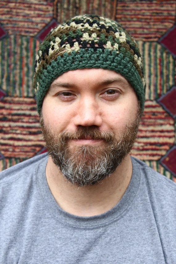 Handmade Crochet Camouflage Slouch Hat