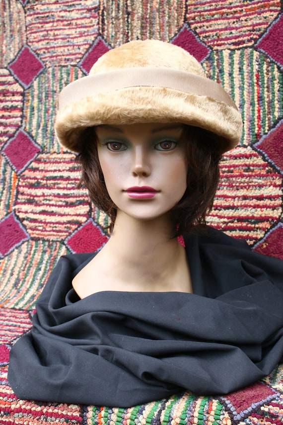 Vintage Felt Fur Camel Color Hat - image 2