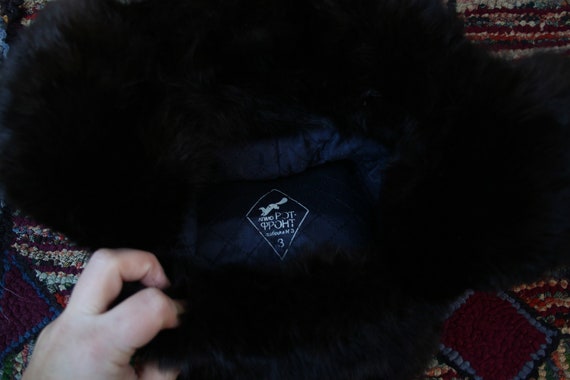 Vintage Black Rabbit Fur Ushanka Hat - image 8