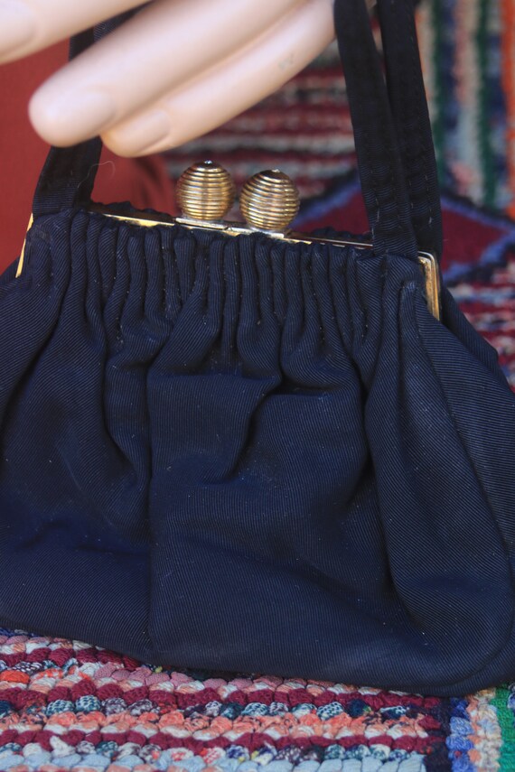 Vintage Black Fabric Graceline Master Purse Bag - image 10
