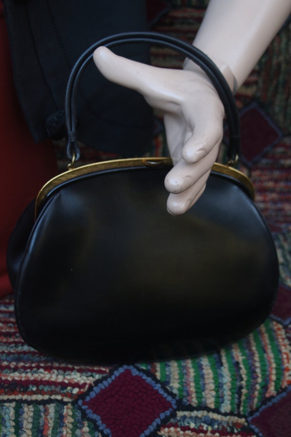 Vintage Black Calfskin Handbag by Dorian