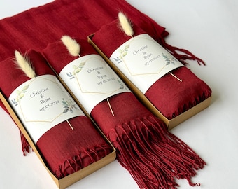 Chal de pashmina para bodas, regalos personalizados al por mayor para bodas, obsequios para despedidas de soltera, regalos para invitados a la boda.