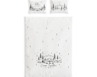 Illustrazione di una cabina da campeggio Set di biancheria da letto in cotone / copripiumino per camera da campeggio