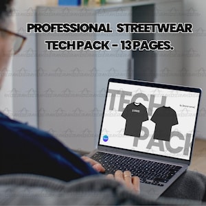 Streetwear Tech Pack Template for Clothing Brand - How to Start a Clothing Line Guide  Oversized Hoodie Technical Drawing