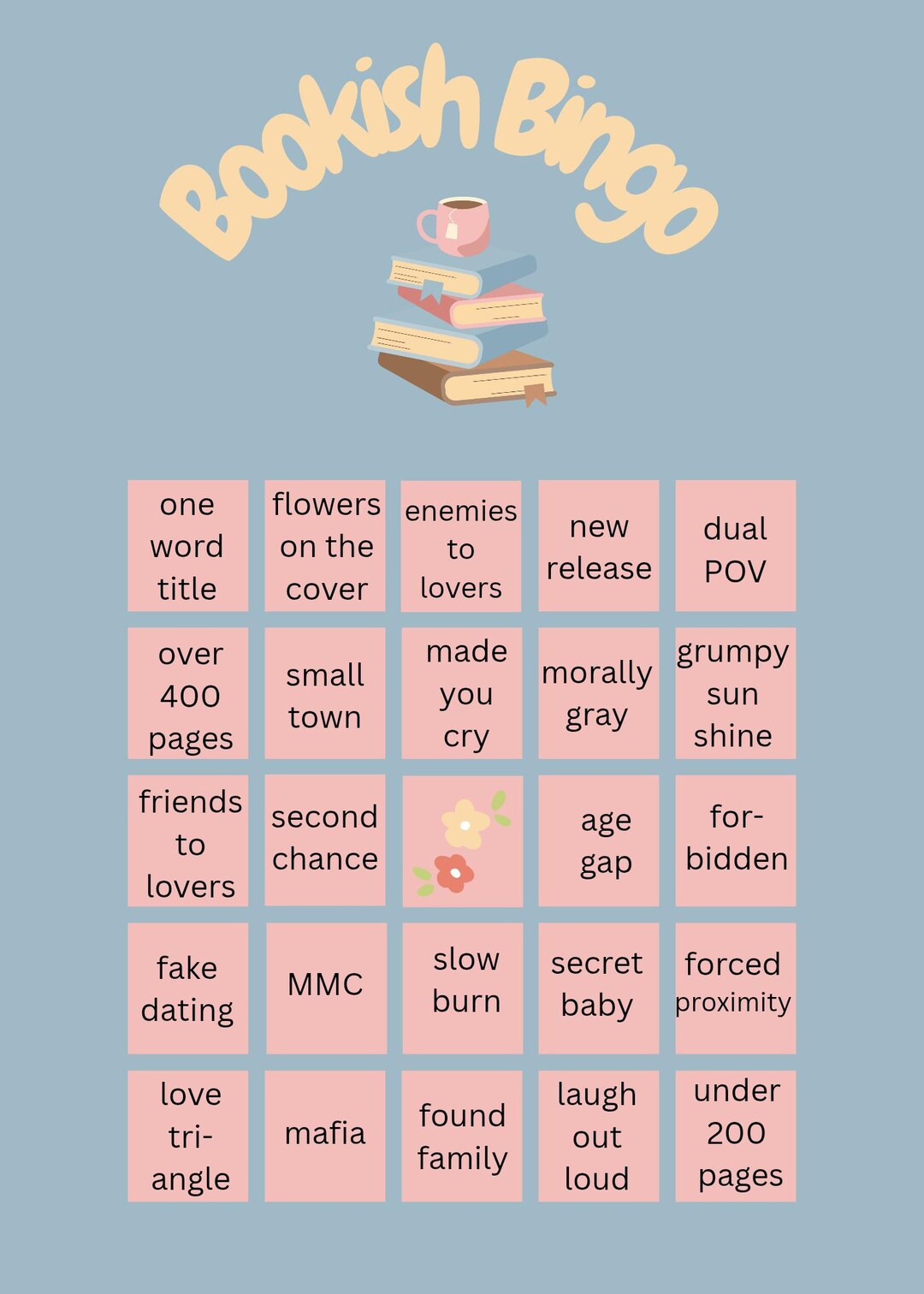 Bookish Bingo Case Insert - Etsy