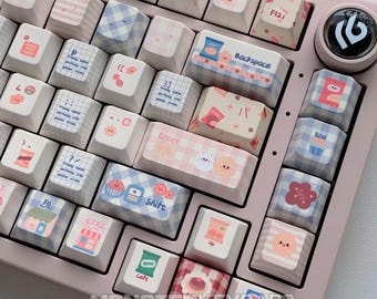 Tea Party Artisan Biscuit Keycap Set for Mechanical Keyboard | Cute Keycaps, PBT Dye-Sub, Cherry Profile – MonsterKeycaps®