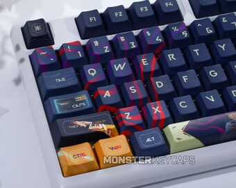 Valorant Chamber Inspired Keycap Set for Mechanical Keyboard | PBT Custom Keycaps, Cherry Profile, MX Switch Compatible – MonsterKeycaps®