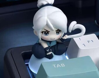 Chibi Anime Girl Artisan Resin Keycap | Cool Custom Keycaps, Cherry Profile, Semi-Transparent – MonsterKeycap®