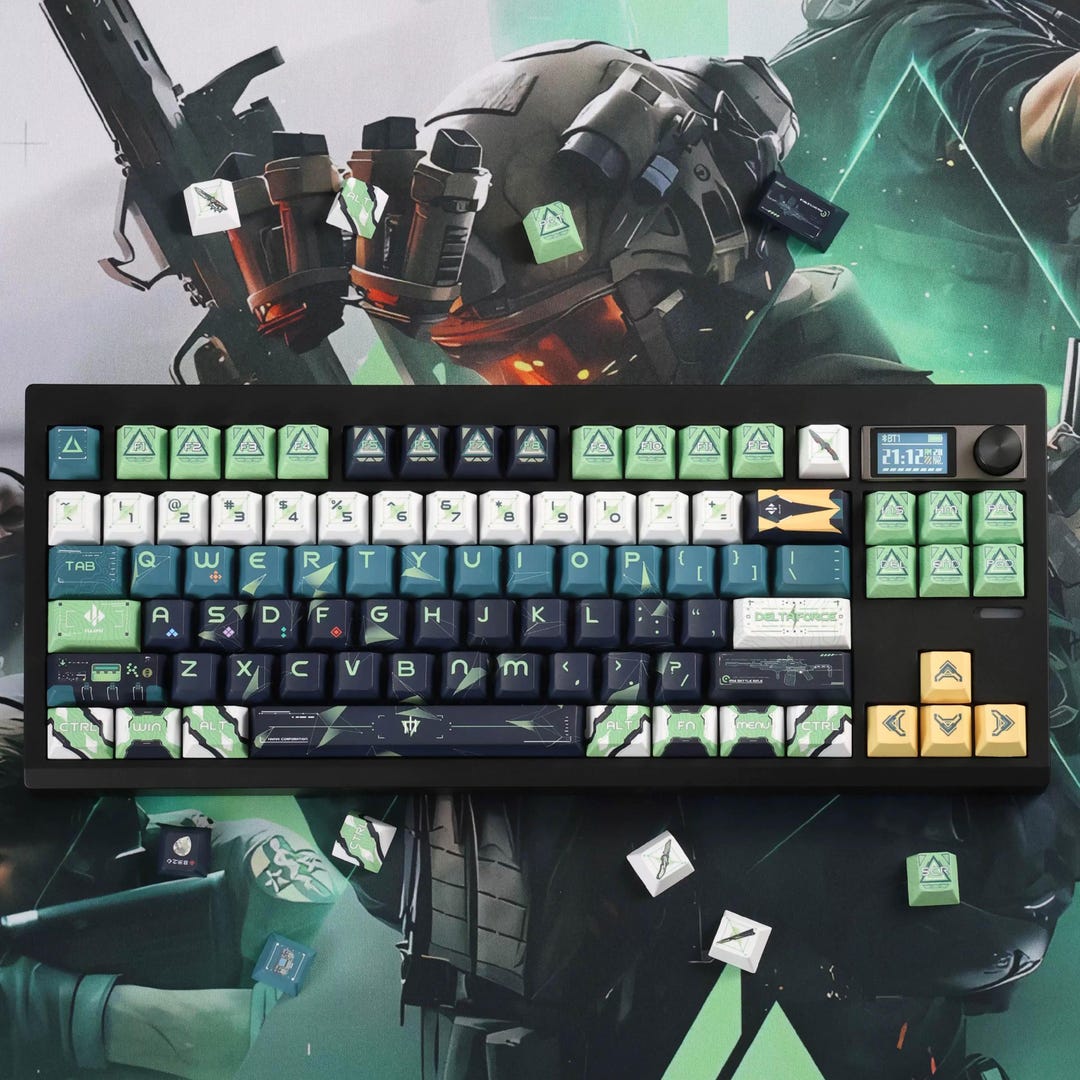 Multicam Keycaps Tactical Green Military Gaming Keycap Set – FPS Shooter Theme, Custom ...