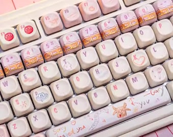 Cute Zootopia Pastel Themed Keycaps Set for Mechanical Keyboard, Girl Keycaps, Artisan Keycaps, PBT Dye-Sub, Custom Keycaps, Lovely Keycap