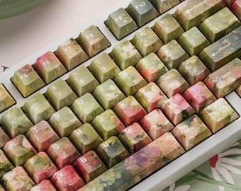 Botanical Flower Garden Keycap Set for Mechanical Keyboard | Cute Custom Cherry Profile Keycaps, MX (+) Switch – MonsterKeycaps®