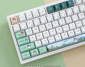 Totoro Forest Keycap Set for Mechanical Keyboard | Cute Forest Anime Keycaps, Cherry Profile, Nature Custom Keycaps – MonsterKeycaps®