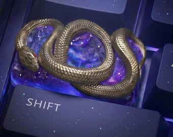 Starry Galaxy Snake Artisan Resin Keycap | Cool Custom Keycaps, Cherry Profile, Semi-Transparent – MonsterKeycap®