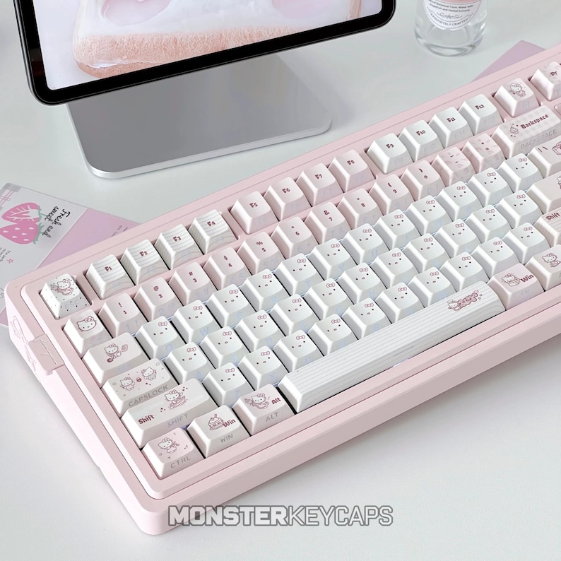 Cute Hello Kitty Sanrio Themed Keycap Set for Mechanical Keyboard ...