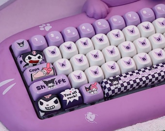 Cute Kuromi Kawaii Keycap Set for Mechanical Keyboard | Anime Custom Keycaps, Cherry MOA Profile, MX Switch Compatible – MonsterKeycaps®