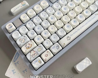 Cute Little Lamb Keycap Set for Mechanical Keyboard | Kawaii Sheep Keycaps, Cherry MOA Profile, Farm Animal Theme – MonsterKeycaps®