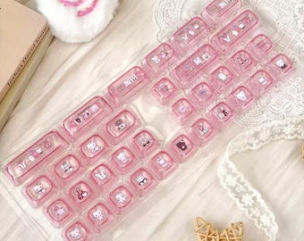 Cute Transparent Keycaps for Mechanical Keyboard | Kawaii Clear PC Custom Keycaps, MOA Profile, MX Switch Compatible – MonsterKeycaps®