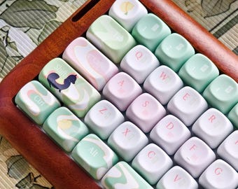 Spring Breeze Little Pony Themed Keycap Set for Mechanical Keyboard, Cute Keycap Set, Custom Keycap Set, MOA and Cherry Profile, PBT Dye-Sub