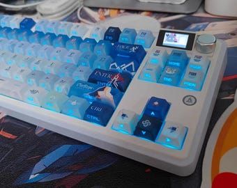 Cool Recrating Gaming Themed Keycap Set For Machanical Keyboard, Custom Keycap Set, Translucent Side Keycap Set, MAO Keycap Set, PBT Keycap