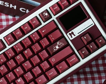 Cherry Themed Red Keycap Set for Mechanical Keyboard | Cute Custom Keycaps, Cherry Profile, MX Switch Compatible – MonsterKeycaps®