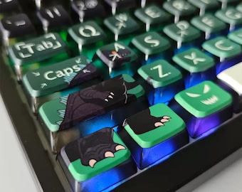 Godzilla Theme Pudding Keycap Set for Mechanical Keyboard | Frosted Translucent RGB Keycaps, OEM Profile, PBT Dye-Sub – MonsterKeycap®
