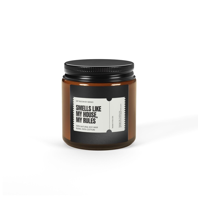 Funny Sarcastic Candle / Smells Like My House My Rules / Housewarming Gift / Home Decor image 2