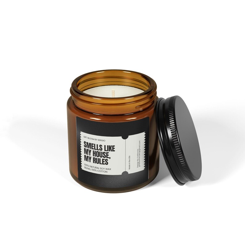 Funny Sarcastic Candle / Smells Like My House My Rules / Housewarming Gift / Home Decor image 3