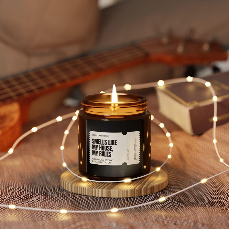 Funny Sarcastic Candle / Smells Like My House My Rules / Housewarming Gift / Home Decor image 4