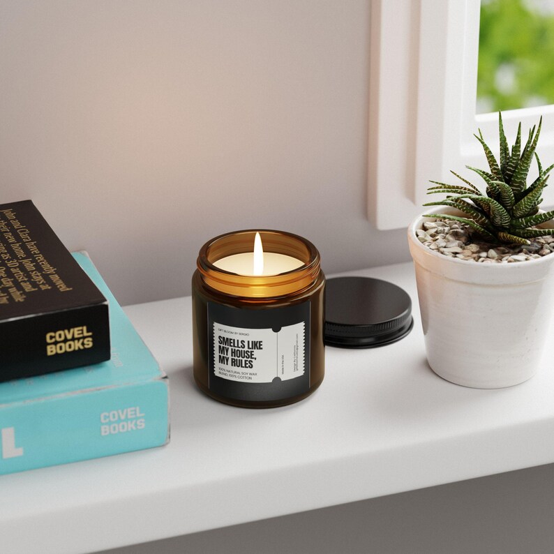 Funny Sarcastic Candle / Smells Like My House My Rules / Housewarming Gift / Home Decor image 5