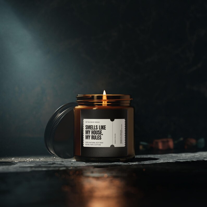 Funny Sarcastic Candle / Smells Like My House My Rules / Housewarming Gift / Home Decor image 6