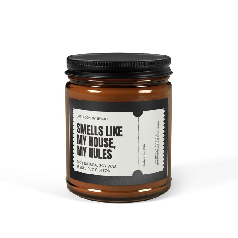 Funny Sarcastic Candle / Smells Like My House My Rules / Housewarming Gift / Home Decor image 7