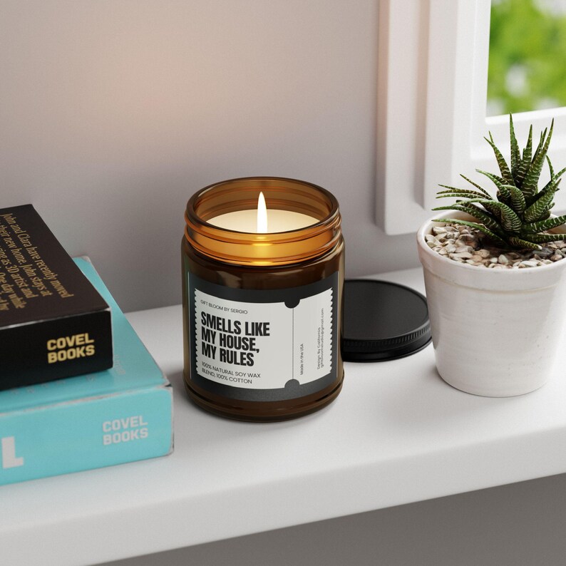 Funny Sarcastic Candle / Smells Like My House My Rules / Housewarming Gift / Home Decor image 10