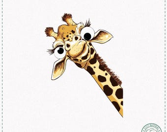 Giraffe Peeking Googly Eyes T-Shirt - Silly Animal Meme Shirt
