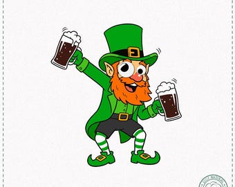 St Patricks Day Leprechaun T-Shirt - Funny Googly Eyes Beer Tee, Green Lucky Charm Graphic