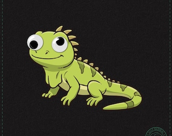 Green Iguana Googly Eyes T-Shirt - Lizard Humor Meme Shirt