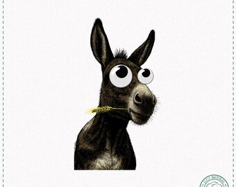 Funny Donkey Googly Eyes T-Shirt - For Animal and Ass Lovers Gift