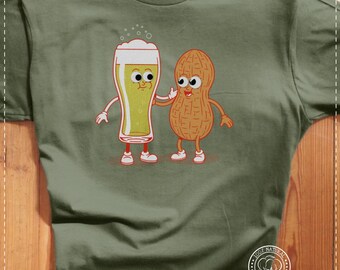 Funny Beer and Peanut Googly Eyes T-shirt - Drinking Buddy Tee Bar Humor
