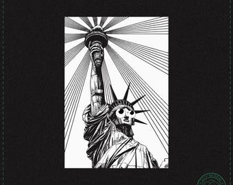 Googly Eyed Statue of Liberty T-Shirt - Unique NYC Patriotic Humor Shirt