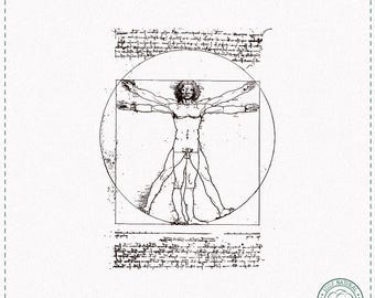 Da Vinci Vitruvian Man Googly Eyes T-Shirt - Funny Art Teacher Gift