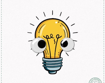 Googly Eyed Lightbulb T-Shirt - Funny Bright Idea Meme Shirt