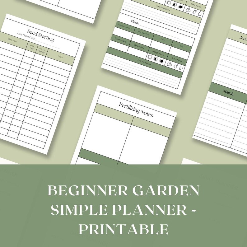 Beginner Garden Simple Planner - Printable | Seed Tracker & Plant Long ...