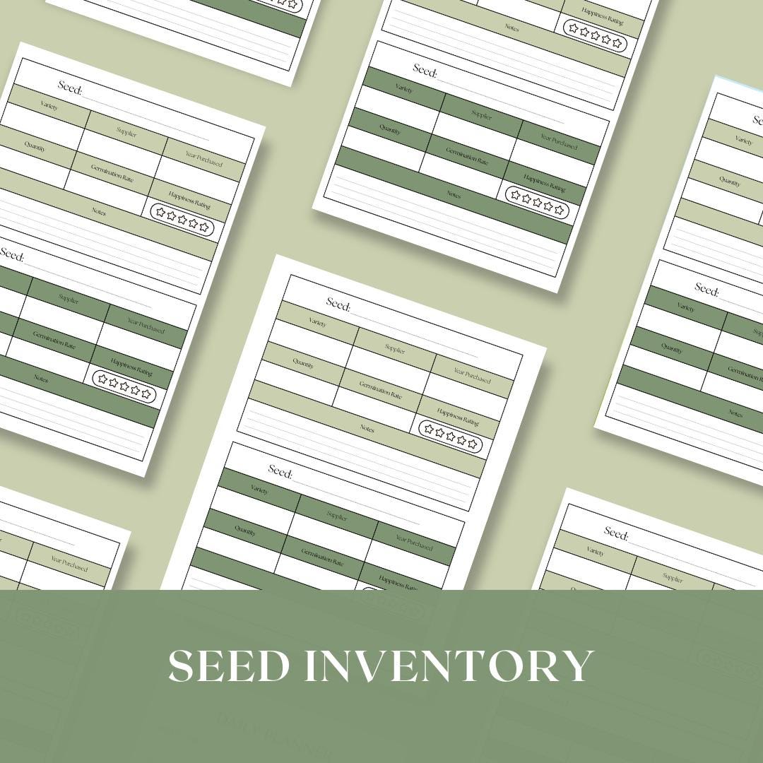 Seed Inventory Tracker Printable | Seed Packet Organizer for Garden ...