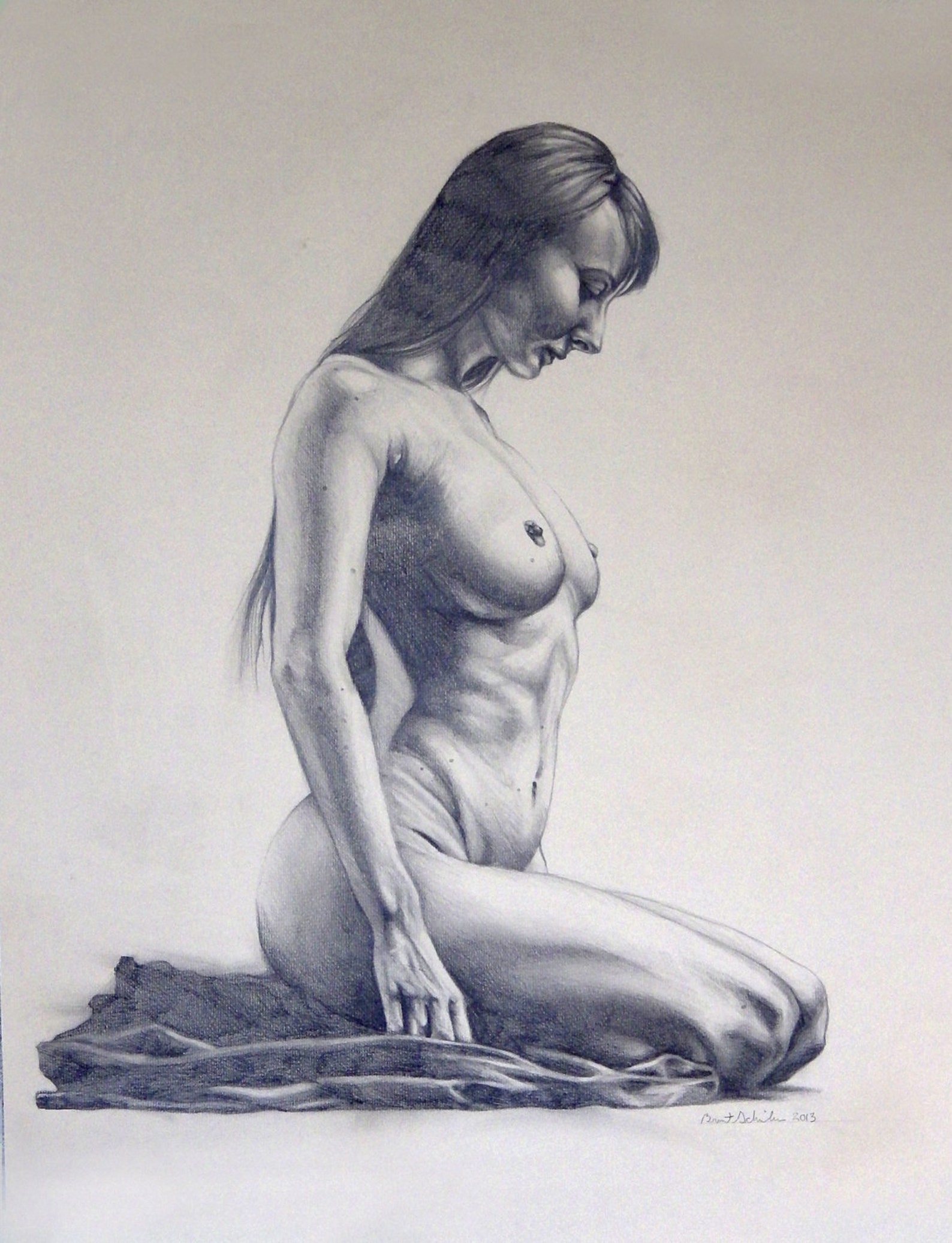 Life drawing naked woman erotic