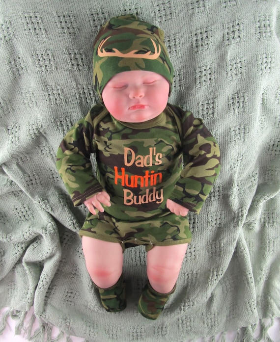 Baby Camo Clothing Baby Hunting Outfit Dad s Hunting Buddy Newborn Clothes New Baby Boy Baby Gift Newborn Baby Clothes Baby Gift