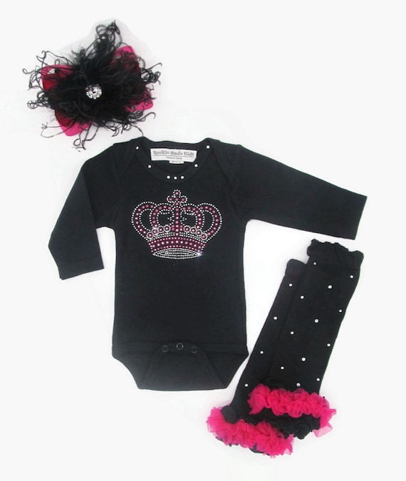 Baby Girl Clothes, Baby Shower Gift, Newborn Girl, Baby Girl, Baby Girl Clothing, Baby Gift Set, Baby Headband, Hot Pink Princess Crown